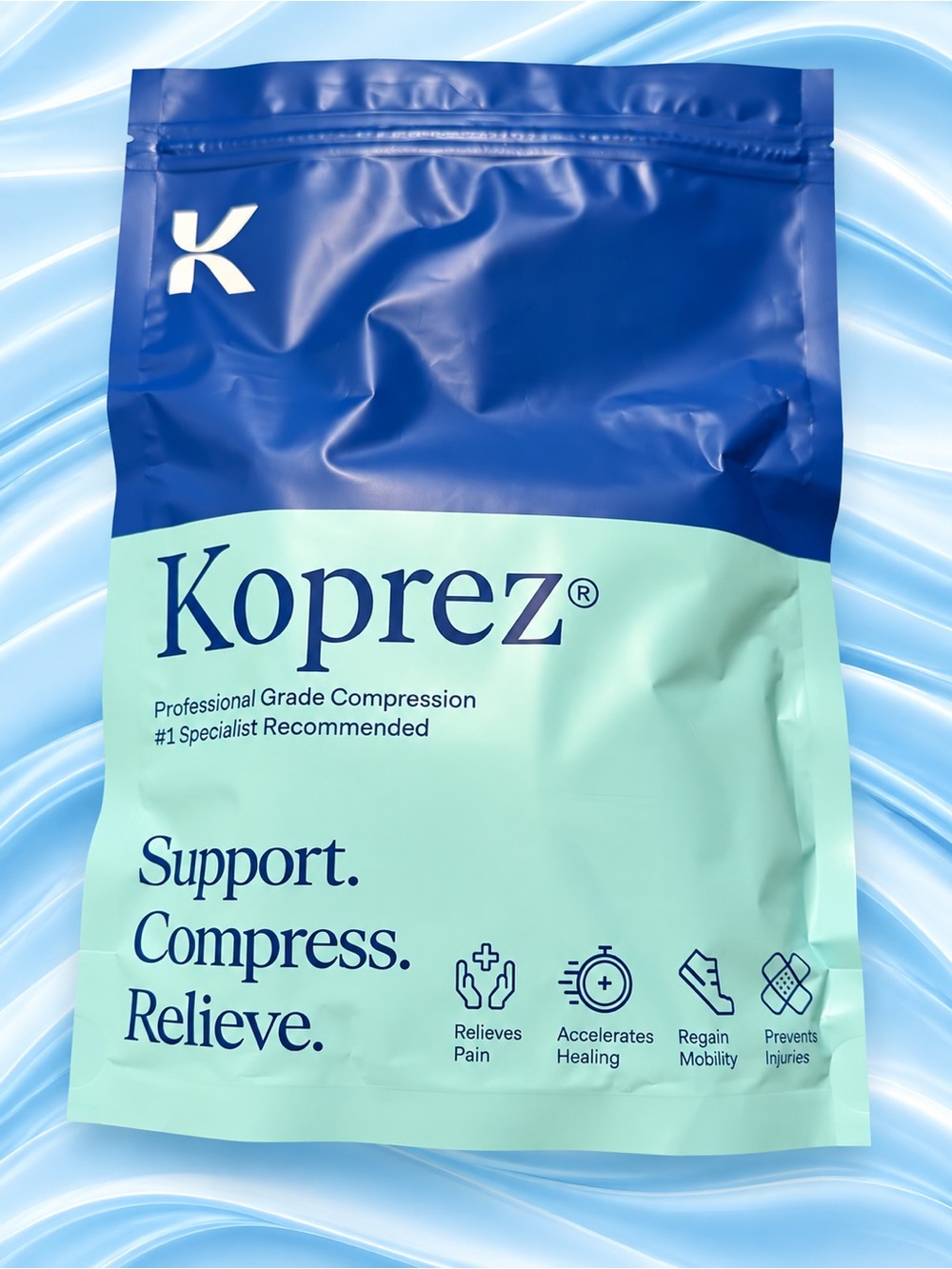 Koprez Compression Support Sleeve Ankles Black Large Set of 2 NIP